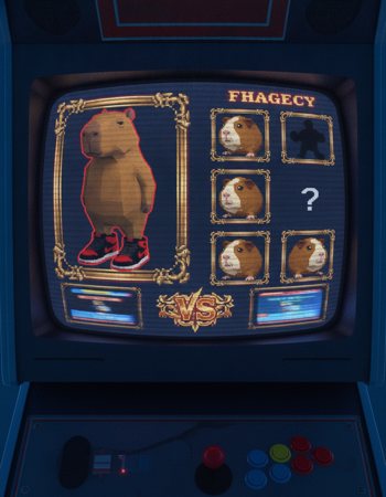 Secret arcade select screen with a mystery fighter